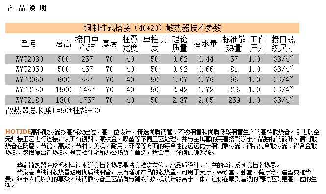 华泰全铜柱式搭接4020系列参数