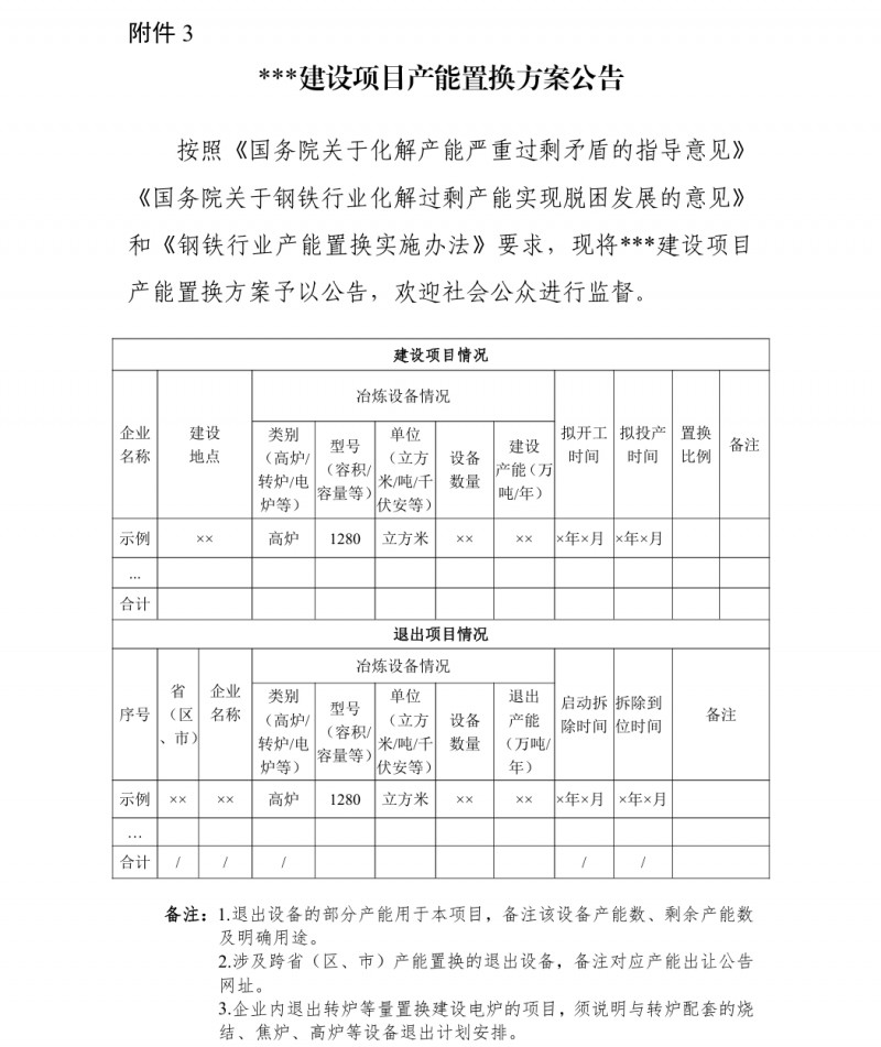 工业和信息化部办公厅关于暂停钢铁产能置换工作的通知